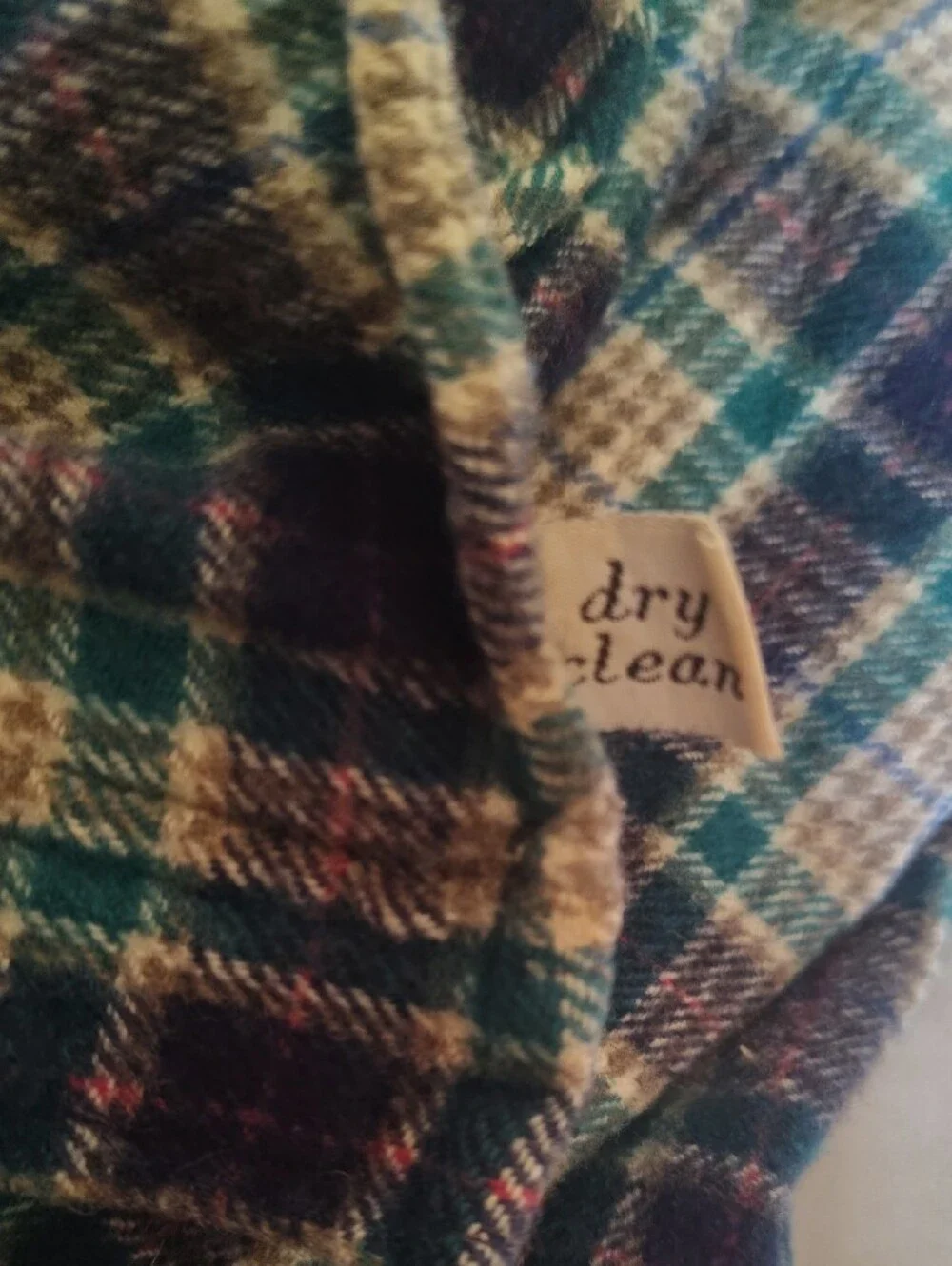 Boys XL Vintage Pendleton Green & Purple Plaid Shirt 100% Virgin Wool